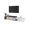 Meuble TV extensible 183/310 cm blanc/chêne wotan Grana