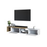Meuble TV extensible 183/310 cm blanc/chêne wotan Grana