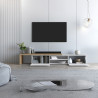 Meuble TV extensible 183/310 cm blanc/chêne wotan Grana