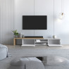 Meuble TV extensible 183/310 cm blanc/chêne wotan Grana