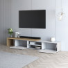 Meuble TV extensible 183/310 cm blanc/chêne wotan Grana