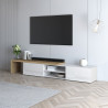 Meuble TV extensible 183/310 cm blanc/chêne wotan Grana