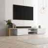 Meuble TV extensible 183/310 cm blanc/chêne wotan Grana