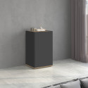 Meuble de rangement moderne 40 cm anthracite mat/ch&ecirc;ne wotan Grana