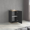Meuble de rangement moderne 40 cm anthracite mat/chêne wotan Grana