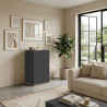 Meuble de rangement moderne 40 cm anthracite mat/chêne wotan Grana