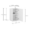 Meuble de rangement moderne 40 cm anthracite mat/chêne wotan Grana