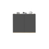 Buffet/bahut moderne 2 portes anthracite mat/chêne wotan Grana