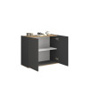 Buffet/bahut moderne 2 portes anthracite mat/chêne wotan Grana