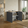 Buffet/bahut moderne 2 portes anthracite mat/chêne wotan Grana
