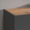 Buffet/bahut moderne 2 portes anthracite mat/chêne wotan Grana