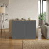 Buffet/bahut moderne 2 portes anthracite mat/chêne wotan Grana