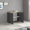 Buffet/bahut moderne 2 portes anthracite mat/chêne wotan Grana
