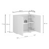 Buffet/bahut moderne 2 portes anthracite mat/chêne wotan Grana