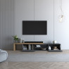 Meuble TV extensible 183/310 cm anthracite mat/chêne wotan Grana
