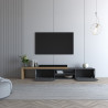 Meuble TV extensible 183/310 cm anthracite mat/chêne wotan Grana