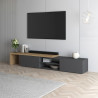 Meuble TV extensible 183/310 cm anthracite mat/chêne wotan Grana