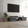 Meuble TV extensible 183/310 cm anthracite mat/chêne wotan Grana