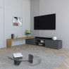 Meuble TV extensible 183/310 cm anthracite mat/chêne wotan Grana