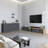 Meuble TV extensible 183/310 cm anthracite mat/chêne wotan Grana