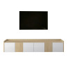 Meuble TV moderne 220 cm blanc brillant/chêne chopin Ormel