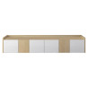 Meuble TV moderne 220 cm blanc brillant/chêne chopin Ormel