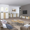 Meuble TV moderne 220 cm blanc brillant/chêne chopin Ormel