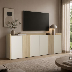 Buffet/bahut moderne 220 cm cachemire/chêne chopin Ormel