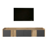 Meuble TV moderne 220 cm anthracite mat/chêne wotan Ormel