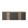 Buffet/bahut moderne 220 cm anthracite mat/chêne wotan Ormel