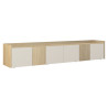Meuble TV moderne 220 cm cachemire/chêne chopin Ormel