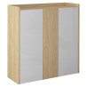 Buffet haut moderne blanc brillant/chêne chopin Ormel