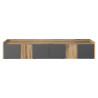 Meuble TV moderne 220 cm anthracite mat/chêne wotan Ormel