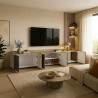 Meuble TV moderne 220 cm anthracite mat/chêne wotan Ormel