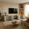 Meuble TV moderne 220 cm cachemire/chêne chopin Ormel