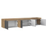 Meuble TV moderne 220 cm anthracite mat/chêne wotan Ormel