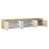 Meuble TV moderne 220 cm cachemire/chêne chopin Ormel