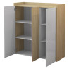 Buffet haut moderne blanc brillant/chêne chopin Ormel