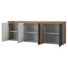 Buffet/bahut moderne 220 cm anthracite mat/chêne wotan Ormel