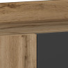 Meuble TV moderne 220 cm anthracite mat/chêne wotan Ormel