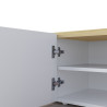 Buffet/bahut moderne 220 cm blanc brillant/chêne chopin Ormel