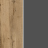 Meuble TV moderne 220 cm anthracite mat/chêne wotan Ormel