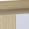 Buffet/bahut moderne 220 cm blanc brillant/chêne chopin Ormel