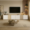 Meuble TV moderne 220 cm cachemire/chêne chopin Ormel