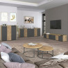 Meuble TV moderne 220 cm anthracite mat/chêne wotan Ormel