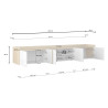 Meuble TV moderne 220 cm anthracite mat/chêne wotan Ormel