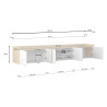 Meuble TV moderne 220 cm cachemire/chêne chopin Ormel