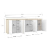 Buffet/bahut moderne 220 cm anthracite mat/chêne wotan Ormel