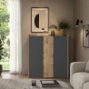 Buffet haut moderne anthracite mat/chêne wotan Ormel