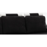 Canapé d'angle convertible réversible microfibre noire/PVC blanc Joachim